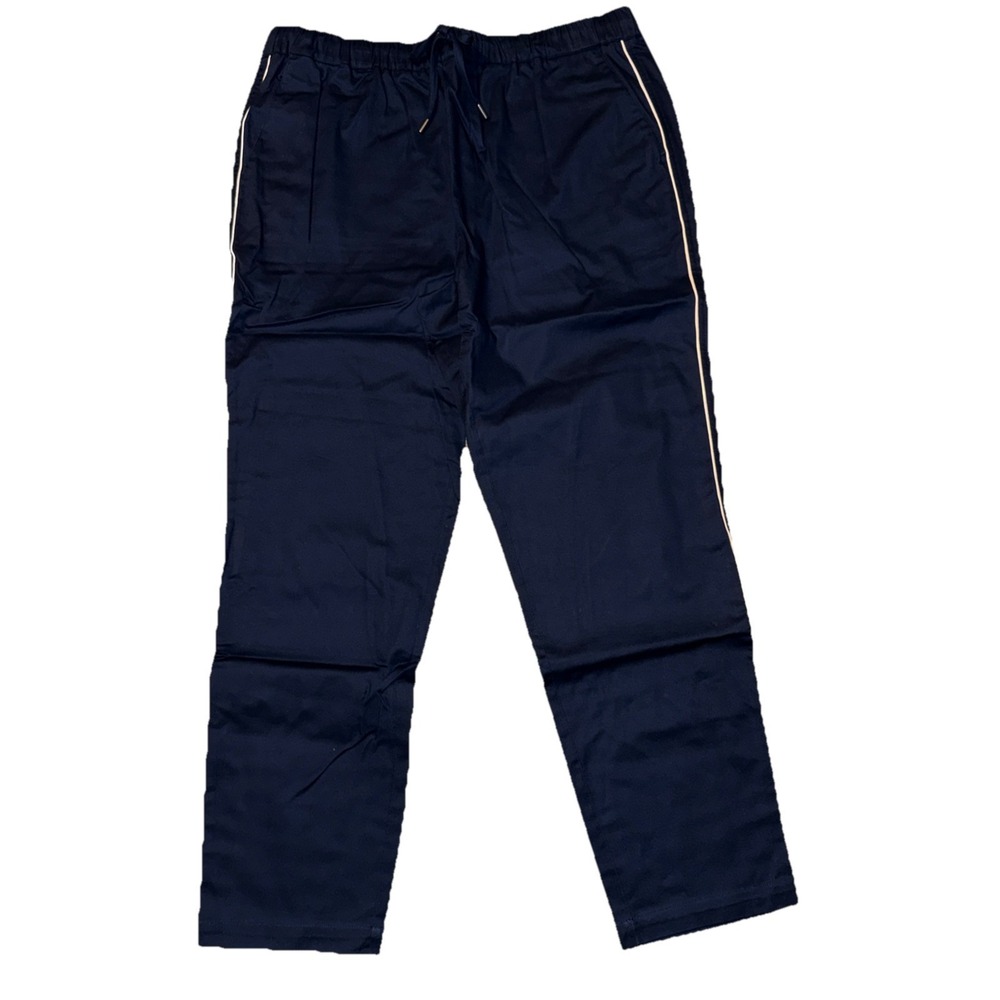 Wildfang Essential Piped Drawstring Pants Navy Blue XL New With Tags 36x30"